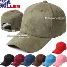 Suede Hat Baseball Cap Soft Plain Classic Strapback Adjustable 6 Panel Hombre Mujer  eb-13274339